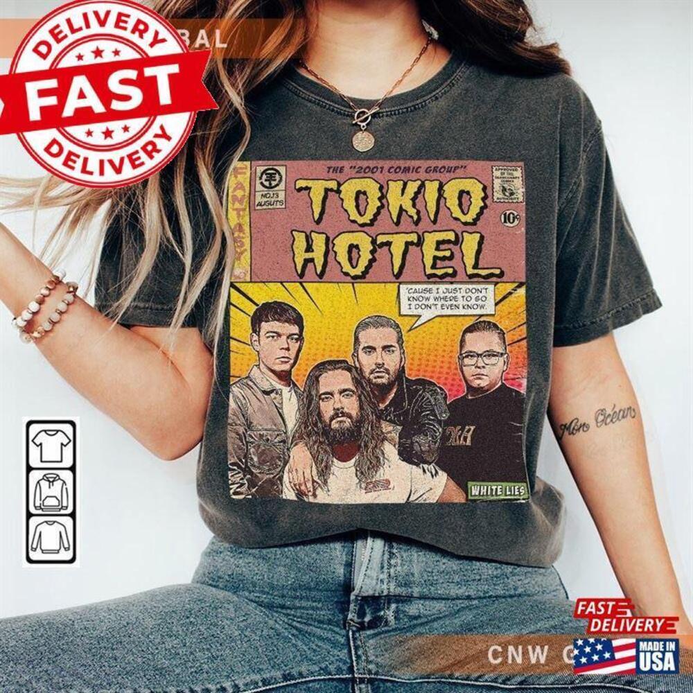 Tokio Hotel Comic Shirt Art 2001 Album Band Concert Tour Ticket Tee